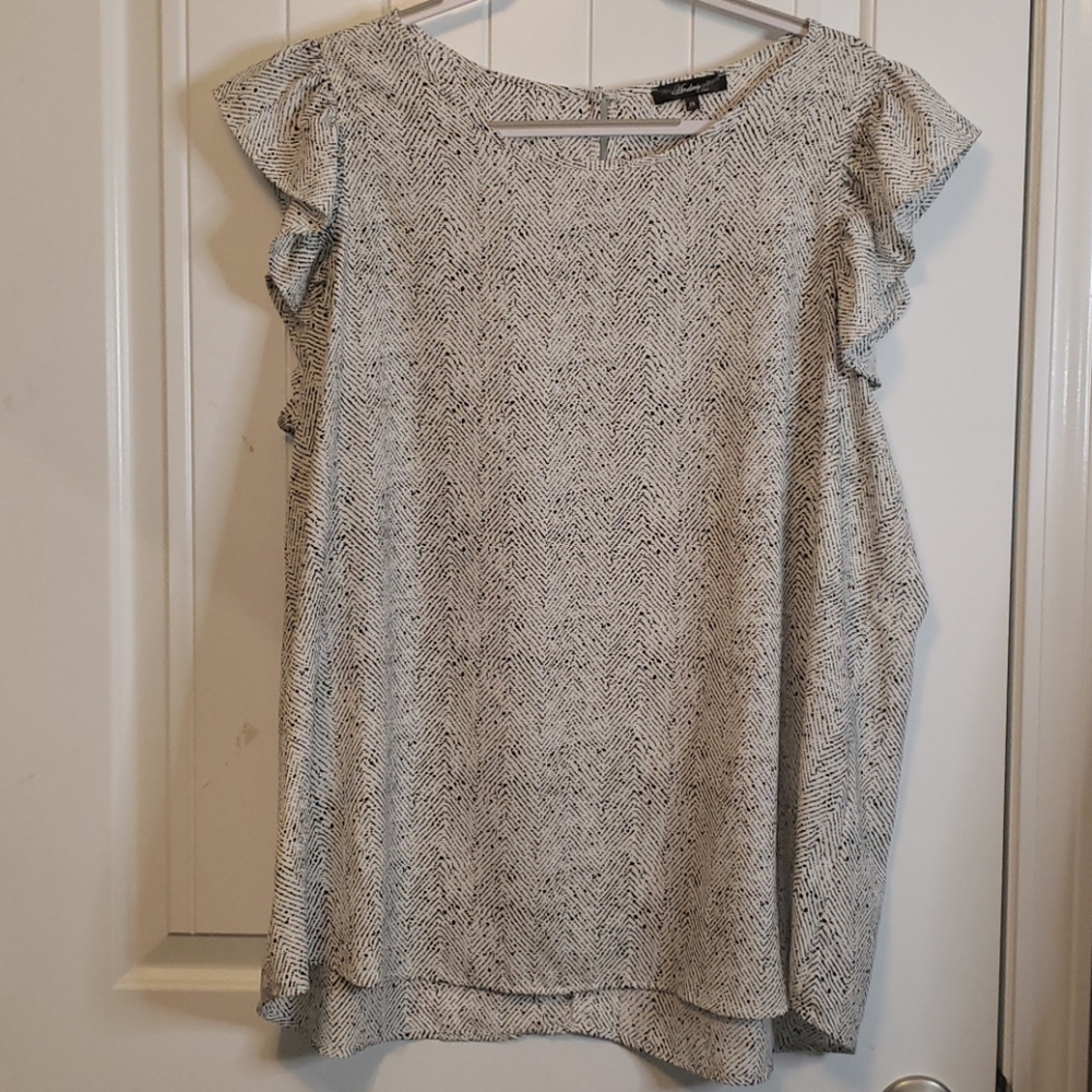 Andree By Unit Flutter Sleeve Blouse 1x - image 1